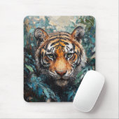 Tiger im Dschungel-Porträtgemälde Mousepad (Mit Mouse)
