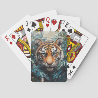 Tiger im Dschungel-Porträtgemälde Spielkarten