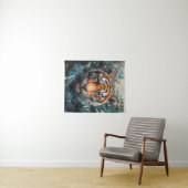 Tiger im Dschungel-Porträtgemälde Wandteppich (Beispiel (Horizontal))