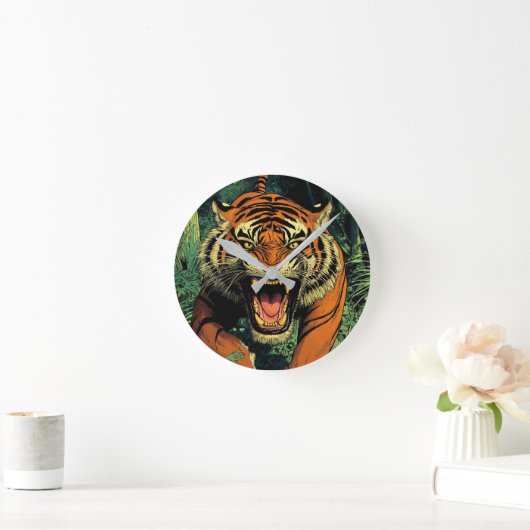 Tiger im Dschungel Runde Wanduhr (Zuhause)