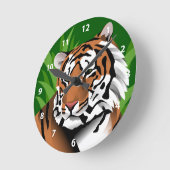 Tiger im Dschungel Runde Wanduhr (Winkel)
