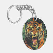 Tiger im Dschungel Schlüsselanhänger (Vorderseite links)