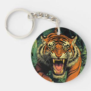 Tiger im Dschungel Schlüsselanhänger