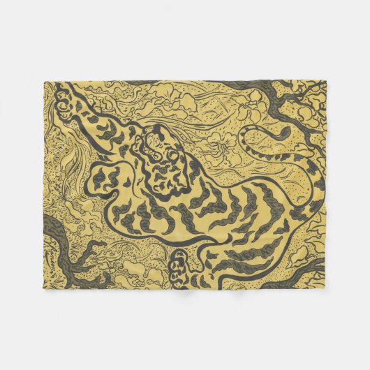 Tiger im Dschungel (Wild Animal) (von Paul Ranson) Fleecedecke (Vorderseite (Horizontal))