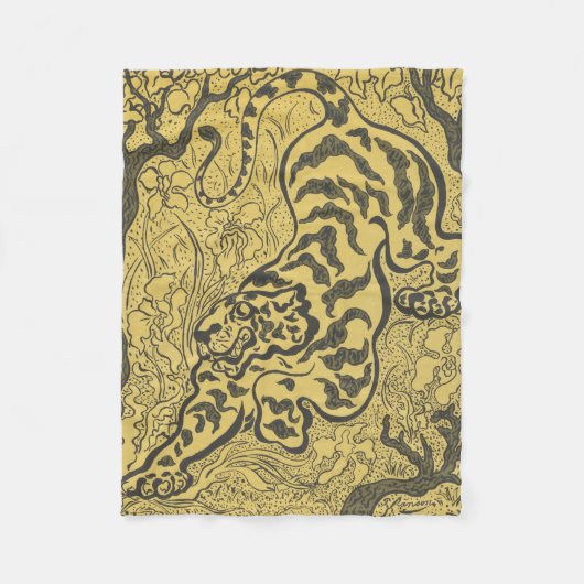 Tiger im Dschungel (Wild Animal) (von Paul Ranson) Fleecedecke (Vorderseite)