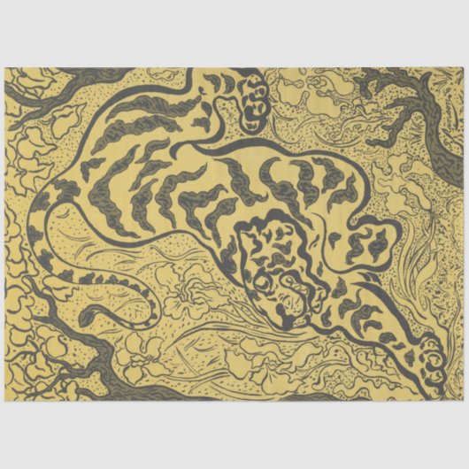 Tiger im Dschungel (Wild Animal) (von Paul Ranson) Seidenpapier (Vorderseite)