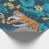 Tiger im gelben Lotusteich Geschenkpapier (Ecke)