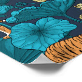 Tiger im gelben Lotusteich Poster (Ecke)
