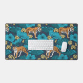 Tiger im gelben Lotusteich Schreibtischunterlage (Tastatur & Maus)