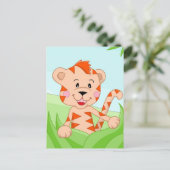 Tiger im Gras Postkarte (Stehend Vorderseite)