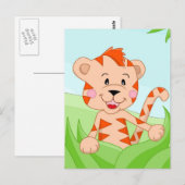 Tiger im Gras Postkarte (Vorne/Hinten)
