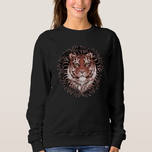 Tiger im Gras Sweatshirt (Vorderseite)