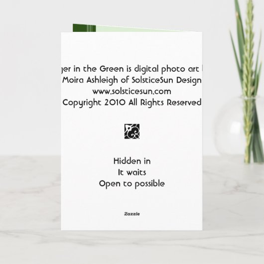 Tiger im Grün Karte (Rückseite)