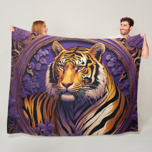 Tiger im lila fleecedecke