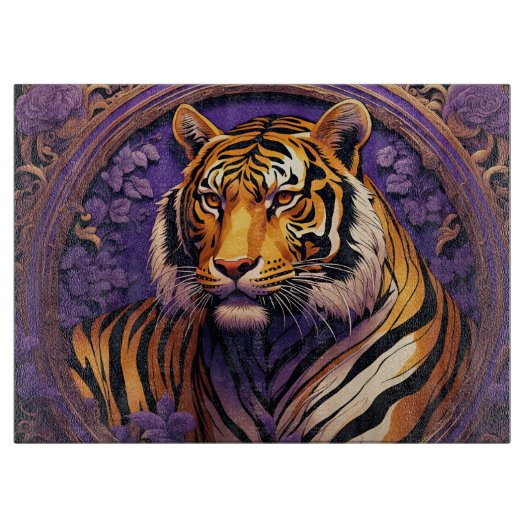 Tiger im lila schneidebrett (Vorderseite)