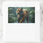 Tiger im regnerischen Dschungel Rechteckiger Aufkleber (Tasche)