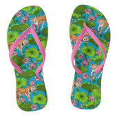 Tiger im rosa Lotusteich Badesandalen (Fußbett)