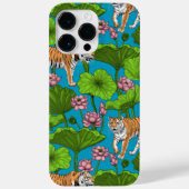Tiger im rosa Lotusteich Case-Mate iPhone Hülle (Rückseite)