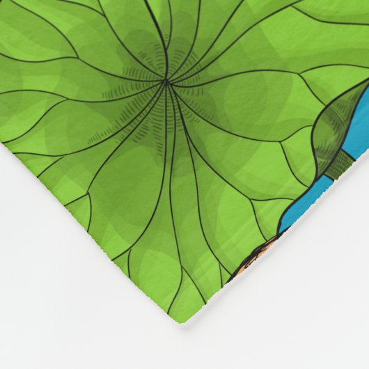 Tiger im rosa Lotusteich Fleecedecke (Ecke)