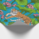 Tiger im rosa Lotusteich Geschenkpapier (Ecke)
