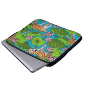 Tiger im rosa Lotusteich Laptopschutzhülle (Vorne Knopf)