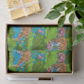 Tiger im rosa Lotusteich Seidenpapier (Geschenk)
