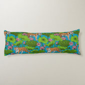 Tiger im rosa Lotusteich Seitenschläferkissen (Rückseite)