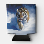 Tiger im Schnee Dosenkühler (Rückseite)