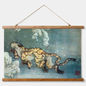 Tiger im Schnee, Hokusai Wandteppich Mit Holzrahmen (Vorne)