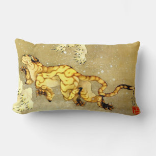 Tiger im Schnee Katsushika Hokusai 1849 Lendenkissen
