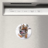 Tiger im Schnee Magnet (In Situ (Geschirrspüler))