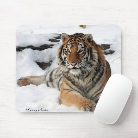 Tiger im Schnee Mousepad (Mit Mouse)