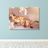 Tiger im Schnee von Hokusai Leinwanddruck (Insitu (Holzboden))