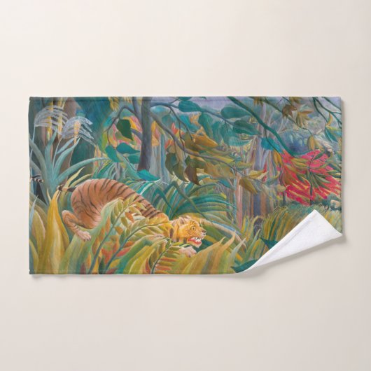 Tiger im Sturm Tropenwald Exotische Dschungel Badhandtuch Set (Handtuch)