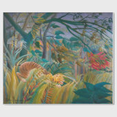 Tiger im Sturm Tropenwald Exotische Dschungel Geschenkpapier (Flach)