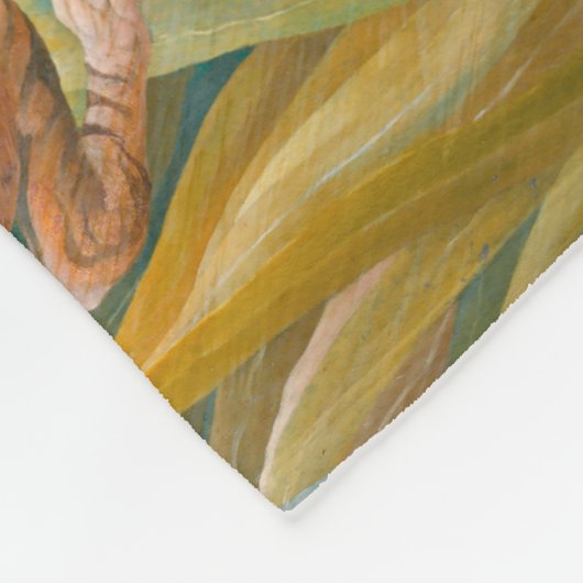 Tiger im tropischen Regenwald Exotischer Dschungel Fleecedecke (Ecke)