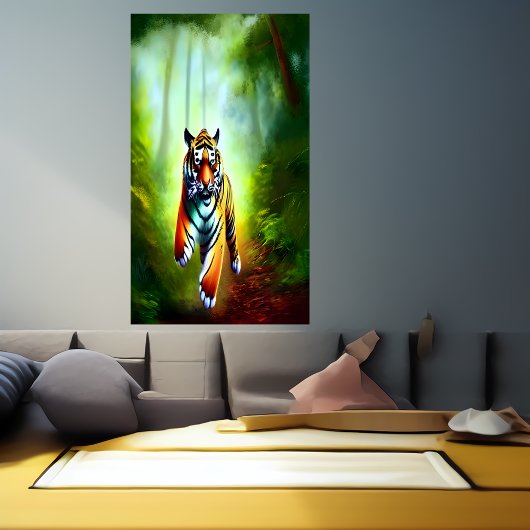 Tiger im Wald | AI Art Poster