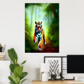 Tiger im Wald | AI Art Poster (Heimbüro)