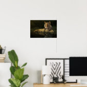 Tiger im Wasser Digitale Malerei Poster (Heimbüro)