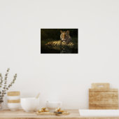 Tiger im Wasser Digitale Malerei Poster (Küche)