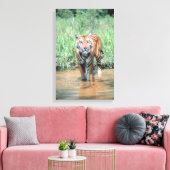 Tiger im Wasser Leinwanddruck (Insitu (Wohnzimmer))