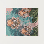 Tiger im Wasserabenteuer Wandteppich (Vorderseite (Horizontal))