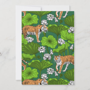 Tiger im weißen Lotusteich