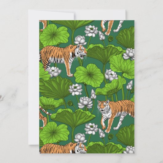 Tiger im weißen Lotusteich (Vorderseite)