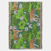 Tiger im weißen Lotusteich Decke (Vorderseite Vertikal)