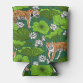 Tiger im weißen Lotusteich Dosenkühler (Vorderseite)