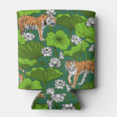 Tiger im weißen Lotusteich Dosenkühler (Rückseite)