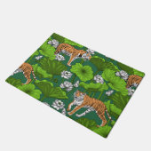 Tiger im weißen Lotusteich Fußmatte (Schrägansicht)
