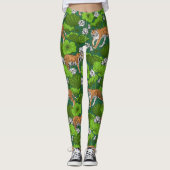 Tiger im weißen Lotusteich Leggings (Vorderseite)