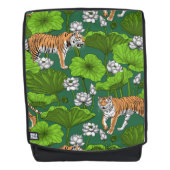 Tiger im weißen Lotusteich Rucksack (Vorderseite)